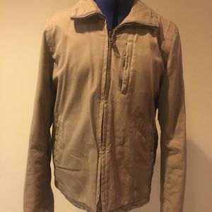 American Eagle Men’s Tan Jacket with fur lining